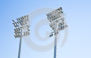 The Stadium Spot-light tower over Blue Sky