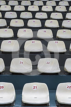 Stadium white plastic seats