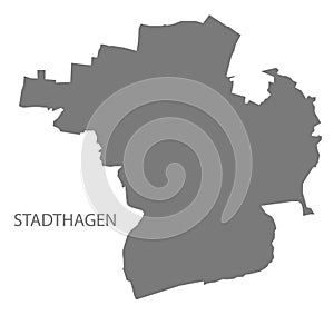 Stadthagen German city map grey illustration silhouette shape