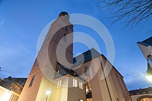 Stadtkirche church darmstadt germany in the evening