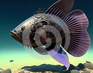 Staempunk ocean fish- AI generated art