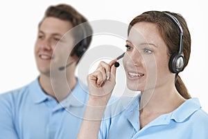 Staff Answering Calls In Customer Service Department