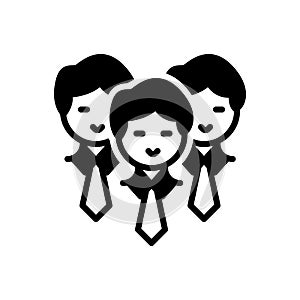 Black solid icon for Staff, people and personnel