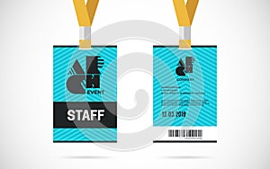 Staff id card set vector design illustration