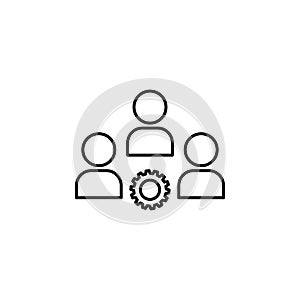 staff management mechanism icon. Element of sturt up icon for mobile concept and web apps. Thin line staff management mechanism