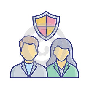 Staff security Vector Icon which can easily modify or edit