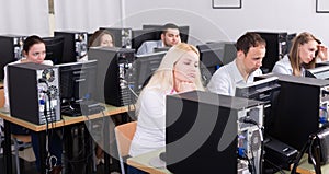 Staff sitting at desks and looking at PC screens