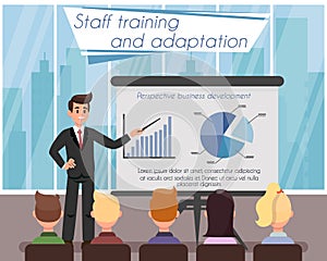 Staff Training and Adaptation. Vector Illustration