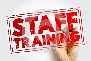 STAFF TRAINING is a programme implemented by a manager to provide specific staff members with the necessary skills and knowledge,