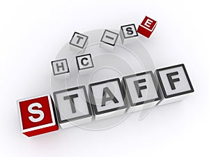 staff word block on white