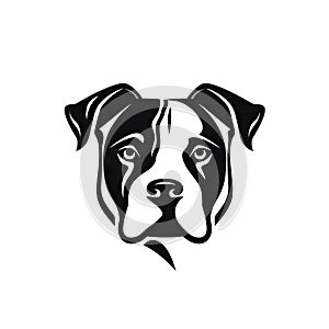 Staffordshire Bull Terrier Icon, Dog Black Silhouette, Puppy Pictogram, Pet Outline, Staffordshire Bull Terrier