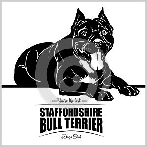 Staffordshire Bull Terrier - vector illustration for t-shirt, logo and template badges