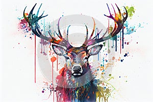 Stag antlers portrait