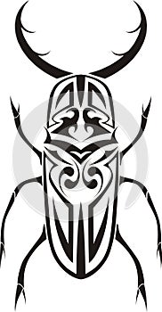 Stag beetle tribal tattoo