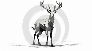 Stag Character Illustration In Stark Contrast By Mike Mignola photo