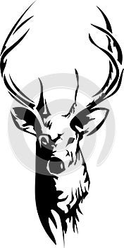 Stag head in side light effect