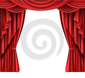 Stage curtain with copyspace realistic vector