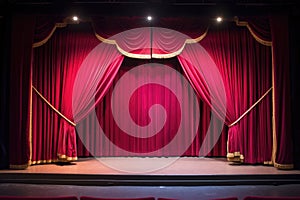 stage curtains with footlights