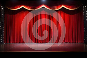 stage curtains with footlights