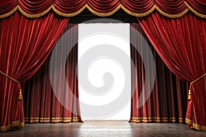 Open curtain for stage performance