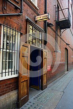 Stage door in back street