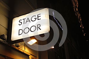 Stage door sign