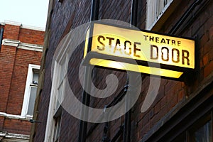 Stage door sign in London