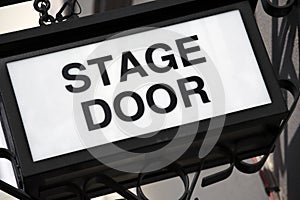 Stage Door sign, theater entrance