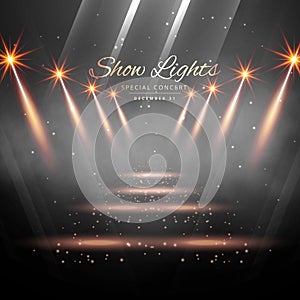 Stage enterance with spot lights