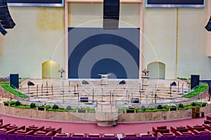 The stage of the floors of the new Auditorium of Deeper Life Bible Church Gbagada Lagos Nigeria