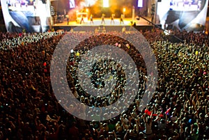 Stage with giant crowd