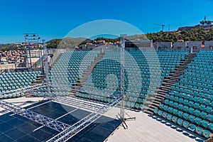 Stage inside of Michael's Fortress in Sibenik, Croatia