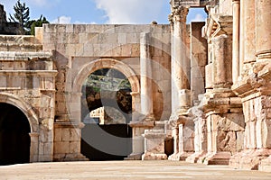 Stage Level Stage Right View at Jerash South Theatre photo