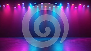 Stage Lighting Pink And Blue Spotlights Background