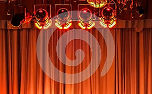 Stage lights and curtain