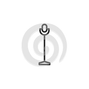 Stage microphone line icon