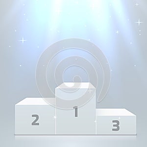 Stage podium with lighting, Stage Podium Scene with for Award Ceremony on white Background