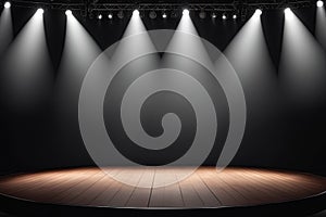 stage with spotlight and spotlight.stage with spotlight and spotlight.empty stage with spotlights and dark background