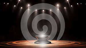 Stage Spotlight with Stage Podium Scene, Stage Spotlight on a Stage, Stage Background.