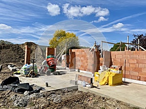 stages of construction of a private house