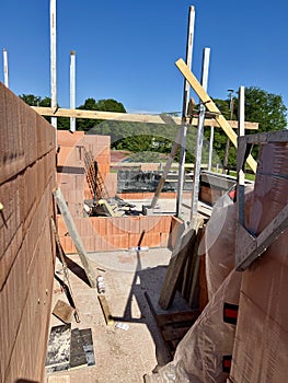 stages of construction of a private house