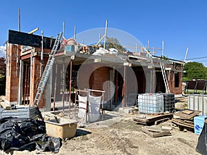 stages of construction of a private house