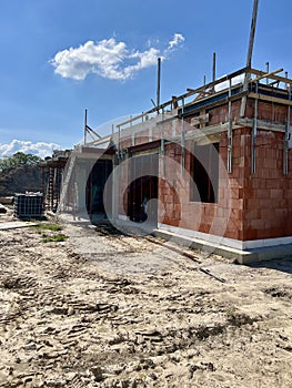 stages of construction of a private house