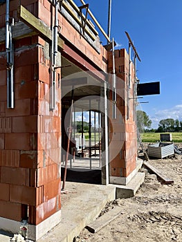 stages of construction of a private house