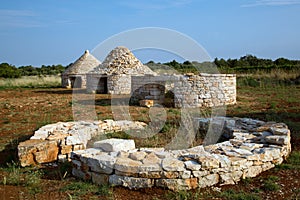 Stages of the construction of traditional Istrian houses photo