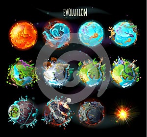 Evolution of Earth, concept illustration