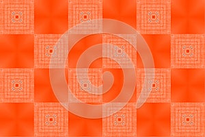 Staggered background orange and Lush Lava texture in geometric ornamental style. symmetric design template with orange square