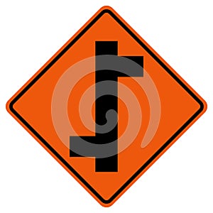 Staggered Junction Traffic Road Sign,Vector Illustration, Isolate On White Background Icon. EPS10