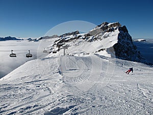 Staggering skier, Titlis region