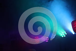 Staging lights illuminating the stage